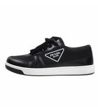 プラダ PRADA 三角ロゴ ローカット スニーカー 2EG401 レザー ブラック 6.5 25.5cm