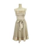 ワンピース 切替 ノースリーブ ボーダー 1 ベージュ 250808E