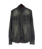 ヌーディージーンズ nudie jeans デニムシャツ 長袖 USED加工 インディゴ S