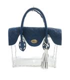 カービングトライブス グレースコンチネンタル CARVING TRIBES ハンドバッグ PVC レザー クリア ブルー /UO