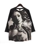 ステューシー STUSSY ヴィーナス ラグラン Tシャツ カットソー 七分袖 プリント コットン ブラック L