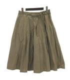 ヒューマンウーマン HUMAN WOMAN スカート タック ミディ丈 グレージュ M 251007E