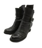 ブッテロ BUTTERO レザー ショートブーツ インヒール 35 ブラック 251009E 靴