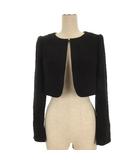 エル ELLE en noir ノーカラー ジャケット フォーマル 7 ブラック 251024E ■GY43