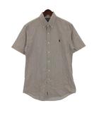 ストライプ サッカー ボタンダウン シャツ 半袖 ネイビー S 251110E