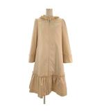 エムズグレイシー M'S GRACY スプリングコート ジップ ロング丈 ライナー付き フリル 38 ベージュ TD-219101