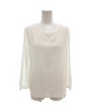 インディヴィ INDIVI タグ付き シフォンブラウス シャツ 38 白 ホワイト 長袖 ラウンドネック ドット柄 /FF ■FF