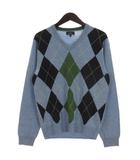 ブルックスブラザーズ BROOKS BROTHERS アーガイル ニット セーター Vネック ウール ブルー S