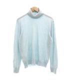 エルメス HERMES タートルネックニット セーター ウール L ライトブルー /JS