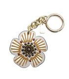 花柄 キーリング キーホルダー チャーム レザー ベージュ系 ■GY99