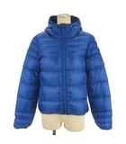 ダウンジャケット フーディ ジップアップ ブルー