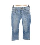 バーバリーブルーレーベル BURBERRY BLUE LABEL 美品 デニムパンツ ジーンズ W23 クロップド丈 ダメージ加工 インディゴブルー /IU