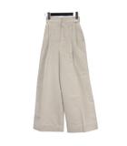 エブール ebure ツータック ワイドパンツ リネン コットン混  ホワイト系 36