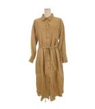 ナノユニバース nano universe リネン シャツ ワンピース 長袖 ベージュ 251118E