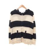 ジェラートピケオム GELATO PIQUE HOMME パーカー ジップアップフーディー ボーダー ルームウェア M 白 ホワイト 青 ブルー /YJ