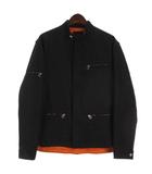 エルメス HERMES ナイロン 中綿 ジャケット バイカラー ブラック オレンジ M