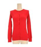 カーディガン ニット 長袖 レッド S 251117E