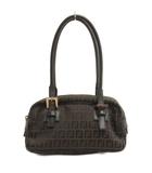 フェンディ FENDI ズッカ柄 ミニ ハンドバッグショルダーバッグ ブラウン系 ☆AA★