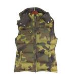 ハイドロゲン HYDROGEN カモフラ ダウンベスト フード スカル M カーキ系