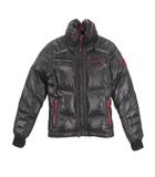 ダウンジャケット ジップアップ ワッペン S ネイビー