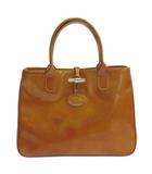 ロンシャン LONGCHAMP ロゾ エナメル トート バッグ ハンド オレンジ