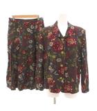 バーバリーズ Burberrys ヴィンテージ セットアップ ジャケット スカート 花柄 プリント 総柄 13BR ダークパープル ■GY22