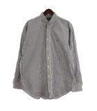 ラルフローレン RALPH LAUREN ストライプ シャツ 長袖 ボタンダウン ブルー系 L ☆AA★