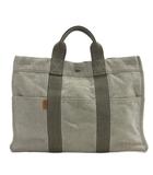 エルメス HERMES フールトゥMM キャンバス トートバッグ ハンド グレー系 ☆AA★
