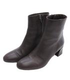 ファビオルスコーニ FABIO RUSCONI サイドジップ ショートブーツ レザー ブラウン系 36