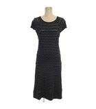 トリーバーチ TORY BURCH 総柄 ワンピース ひざ丈 ネイビー S ■FF