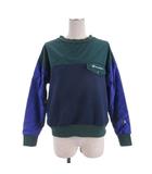 チャンピオン CHAMPION ナイロン スウェット トレーナー 裏起毛 M グリーン ネイビー ■FF
