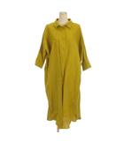 レディラックルカ LADY LUCK LUCA シャツワンピース ロング 長袖 リネン混 イエロー系