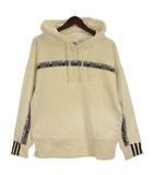 アディダスオリジナルス adidas originals ロゴテープ スウェット パーカー 裏毛 アイボリー S ■FF