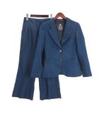 セットアップ パンツスーツ ジャケット ウール 34 グリーン系 ■FF