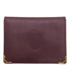 カルティエ Cartier マストライン カードケース パスケース レザー ボルドー ☆AA★