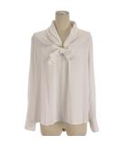 プラステ PLST ジョーゼットメタルパーツ ブラウス 12-4108000 ホワイト M