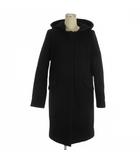 グリーンレーベルリラクシング ユナイテッドアローズ green label relaxing ノーカラーコート フーディ ロング ネイビー 38 ■TC