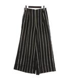 イエナ IENA chere iena イージー ワイド パンツ ストライプ ブラック 36 ■TC