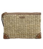マイケルコース MICHAEL KORS 編み込み クラッチバッグ セカンド ラフィア ストロー ベージュ ■TC