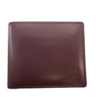 ハナエモリ HANAE MORI 二つ折り財布 レザー カード入れ 札入れ ボルドー ■GY99