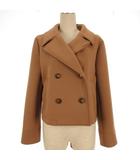 ストロベリーフィールズ STRAWBERRY-FIELDS ピーコート ショート ジャケット ストレッチ キャメル 260122E