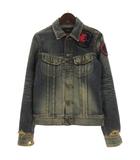 × LEE ワッペン デニム ジャケット Gジャン ダメージ加工 S インディゴ 260123E
