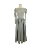 スナイデル SNIDEL リブニット ワンピース ロング 切替 ブルー F ■TC