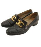 サルヴァトーレフェラガモ Salvatore Ferragamo ガンチーニ ローファー 4.5 ブラック 260126E 靴 ■GY35