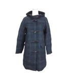 マッキントッシュフィロソフィー MACKINTOSH PHILOSOPHY チェック ダッフルコート キルティング ロング ウール 36 グリーン ネイビー ■TC