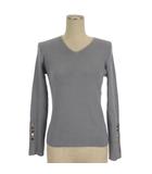 イェッカヴェッカ YECCA VECCA ラメ ニット セーター Vネック ブルー系 F