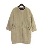 ノーカラー コート モヘヤ ベージュ系 ■TC