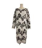 グレースコンチネンタル GRACE CONTINENTAL ジャガードニット ワンピース ロング 長袖 ホワイト 36 ■TC