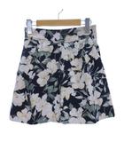 スナイデル SNIDEL 花柄 ショート パンツ キュロット ハイウエスト 0 ネイビー ■TC
