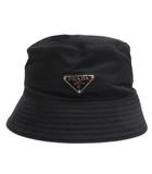 プラダ PRADA 三角プレート Re-Nylon バケットハット 帽子 1HC137 2DMI ブラック S ☆AA★